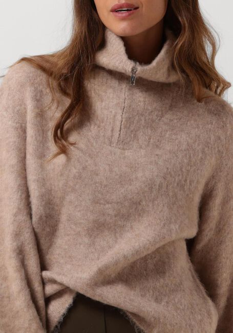 Beige MODSTRÖM Pullover KANEMD ZIP T-NECK - large