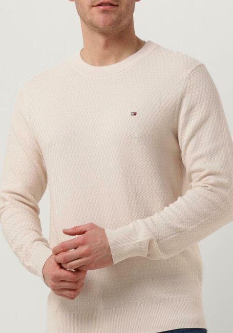 Nicht-gerade weiss TOMMY HILFIGER Pullover CROSS STRUCTURE CREW NECK - large