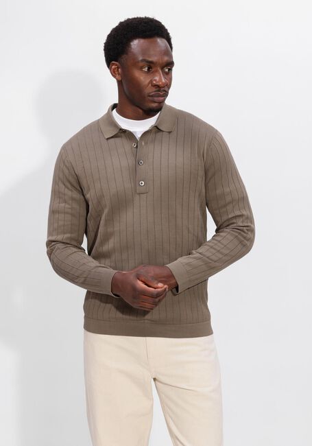Taupe PROFUOMO Pullover POLO LS BEIGE AERO EASE RIB - large
