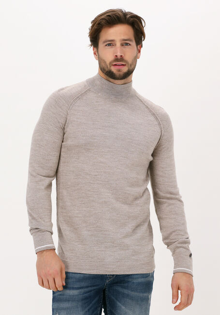 Beige CAST IRON Pullover MOCK NECK TECH MERINO - large