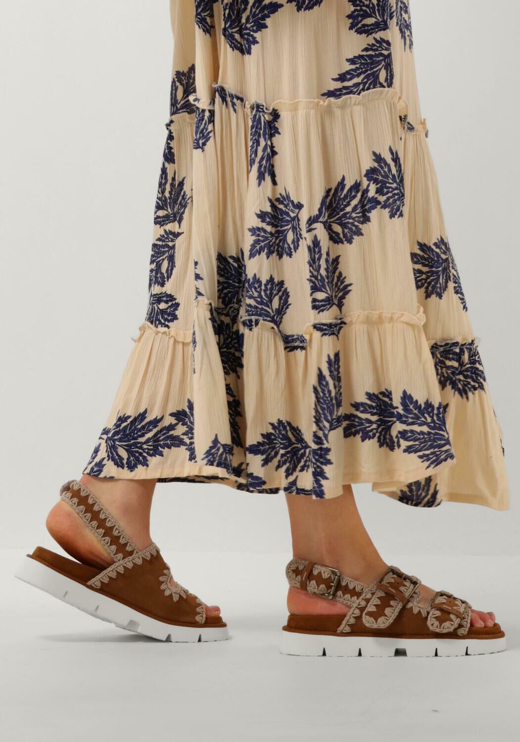 Cognacfarbene MOU Flache Sandalen NEW BIO 02 - large