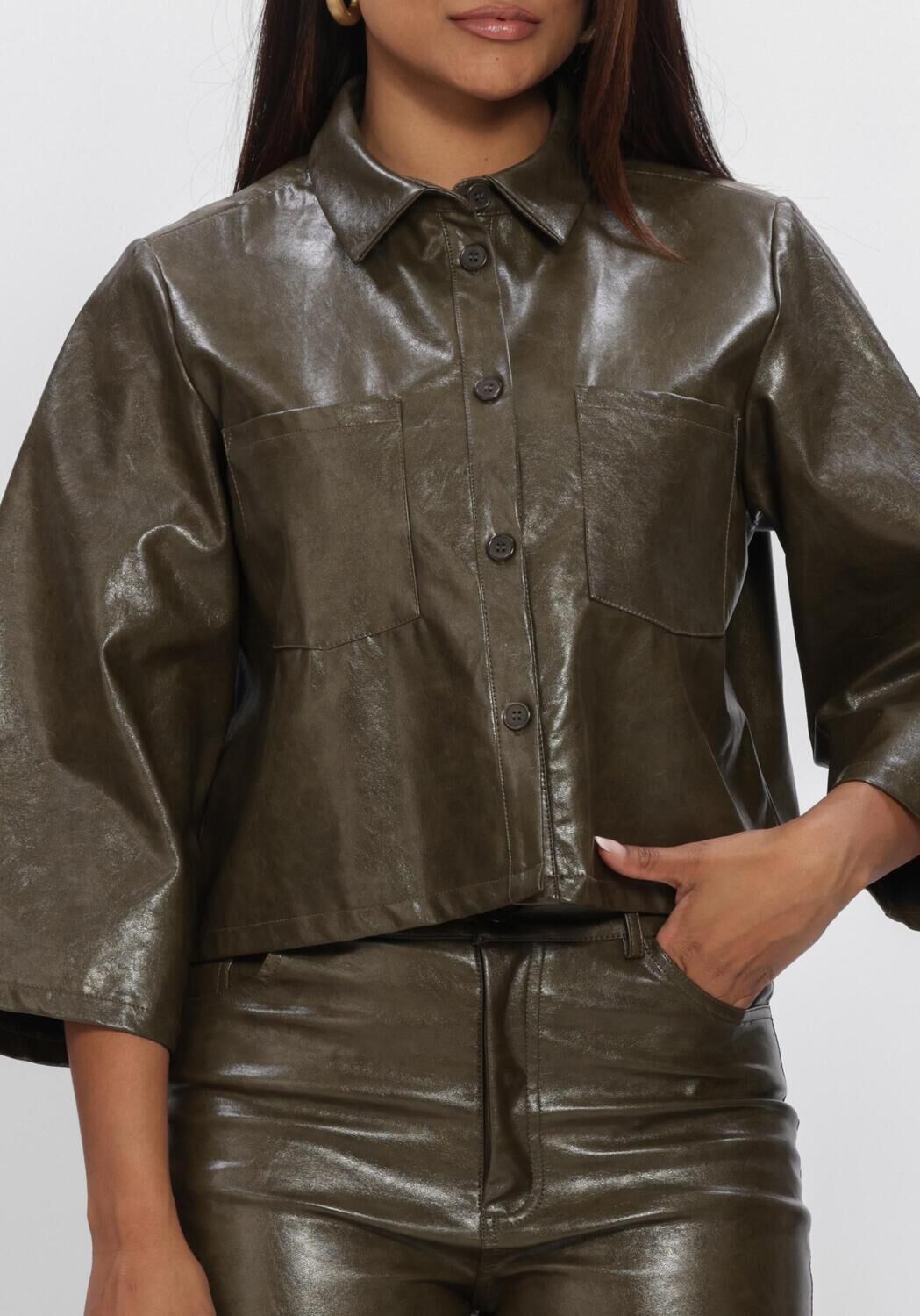 Olive NUKUS Lederjack MARA JACKET PU - large