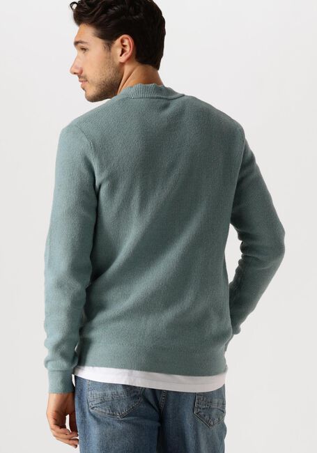Blaue CAST IRON Pullover MOCK NECK FINE BOUCLE - large
