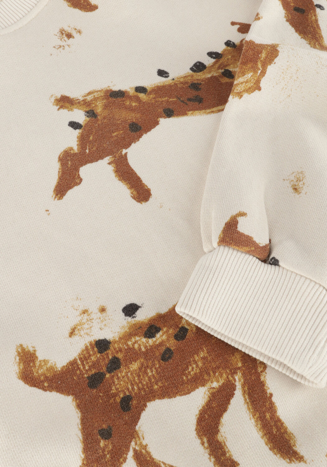 Beige PLAY UP Sweatshirt PRINTED FLEECEE SWEATER - large