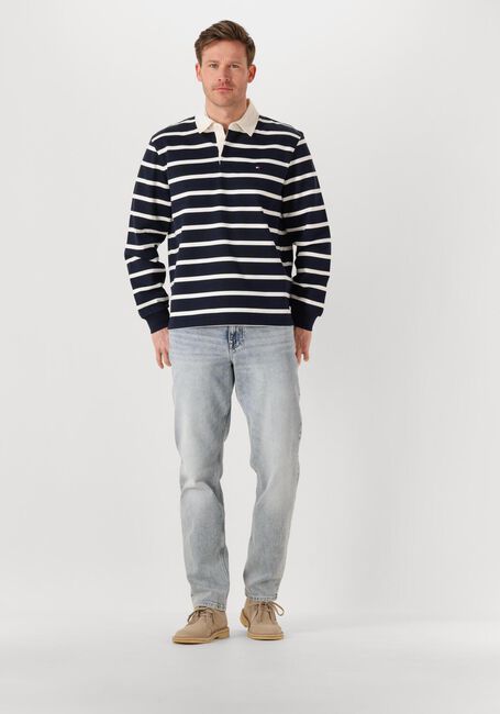 Dunkelblau TOMMY HILFIGER Polo-Shirt ESSENTIAL STRIPED RUGBY - large