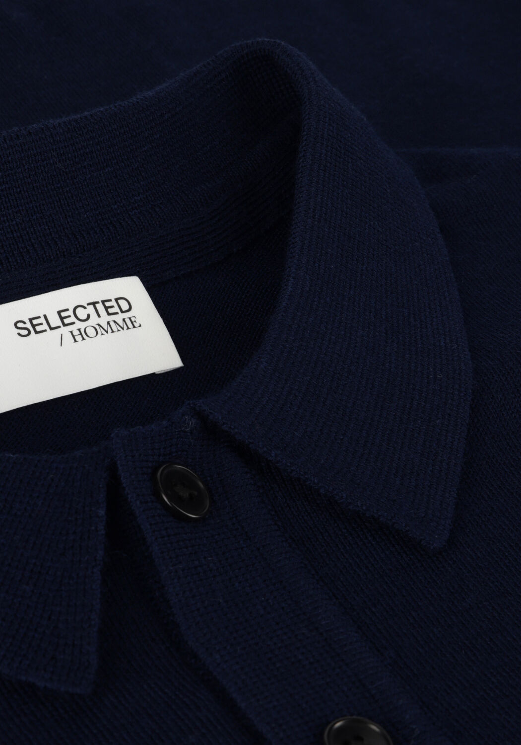 Dunkelblau SELECTED MEN Polo-Shirt SLHTOWN MERINO COOLMAX KNIT POLO NOOS - large