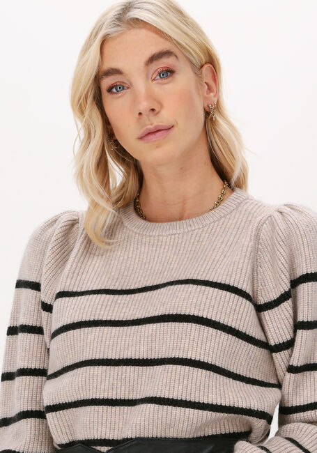 Sand CO'COUTURE Pullover ROW STRIPE PUFF KNIT - large