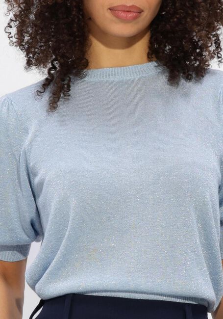 Hellblau MINUS Pullover MSLIVA PUFF SLEEVE METALLIC KNIT PULLOVER - large