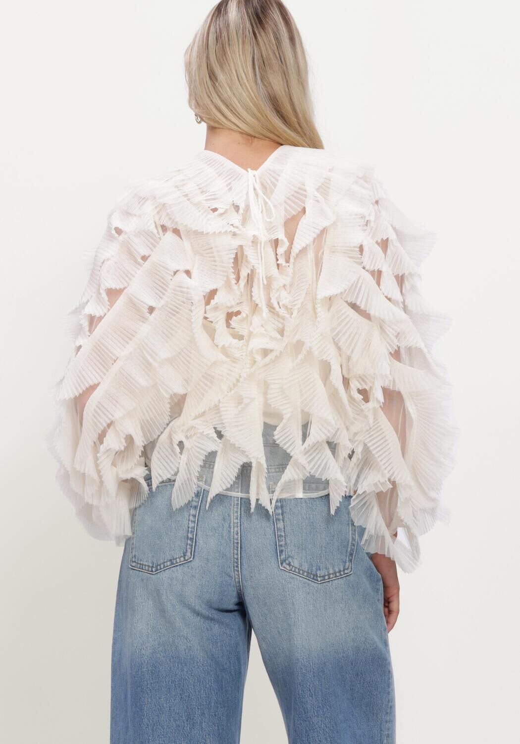 Nicht-gerade weiss DANTE6 Blusen DANTE6-PHORA TULLE RUFFLED TOP - large