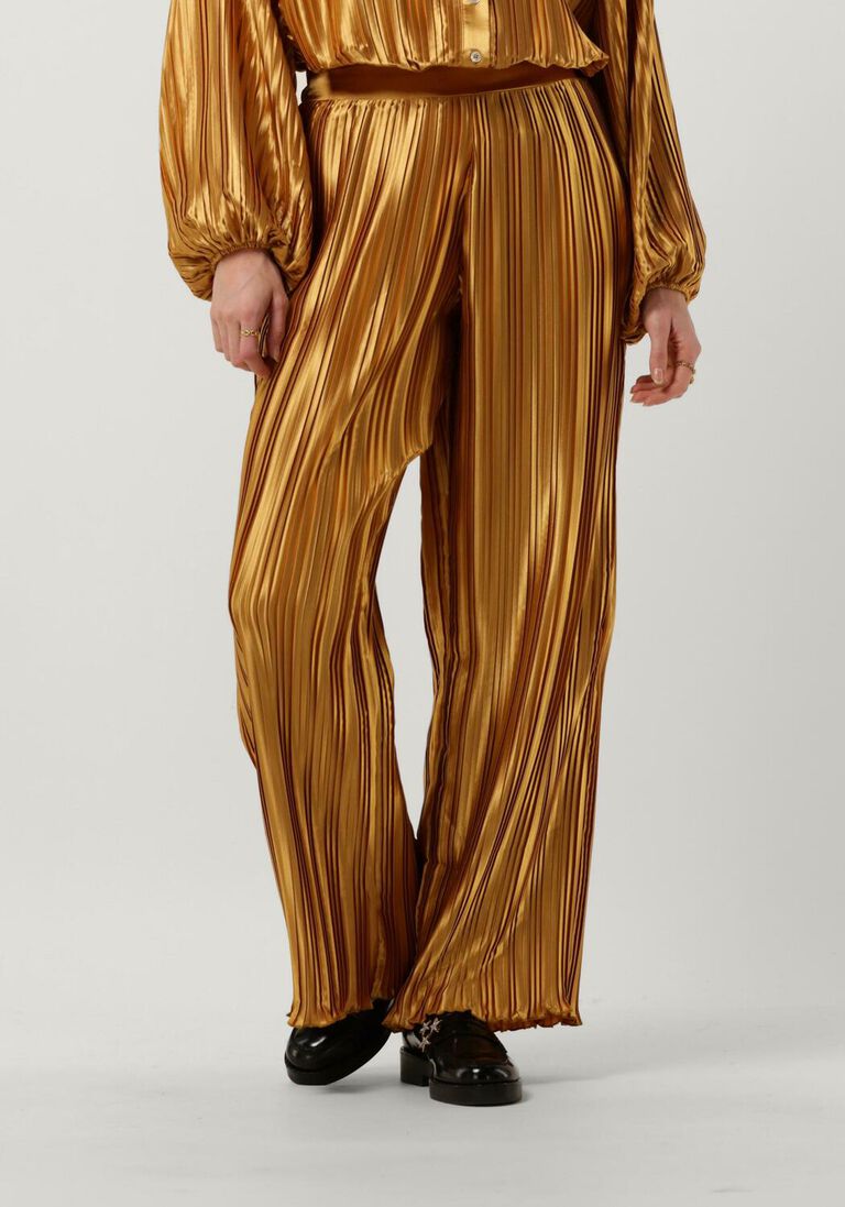 goldfarbene amaya amsterdam weite hose abby plisse pants