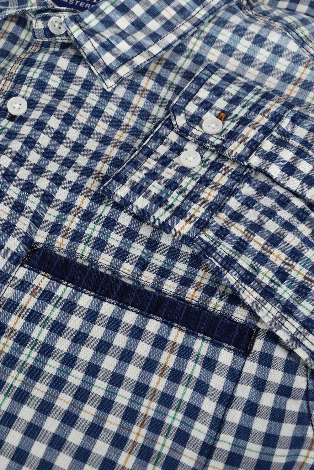 Blaue SCOTCH & SODA Casual-Oberhemd INDIGO YARN-DYED CHECKED SHIRT - large