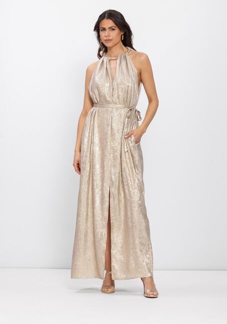 Beige DANTE6 Maxikleid HEAVENLY METALLIC HALTER DRESS - large