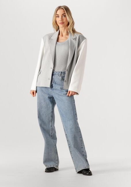 Graue ALIX THE LABEL Blazer LADIES WOVEN PINSTRIPE CROPPED BLAZER - large