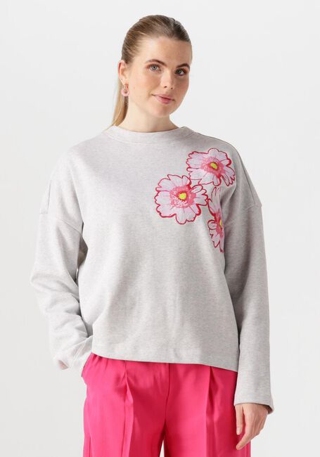 Hellgrau POM AMSTERDAM Pullover FLORAL GREY MELANGE - large