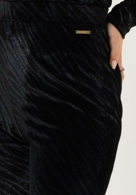 Blaue COLOURFUL REBEL Schlaghose JOLIE ZEBRA VELVET FLARE - large