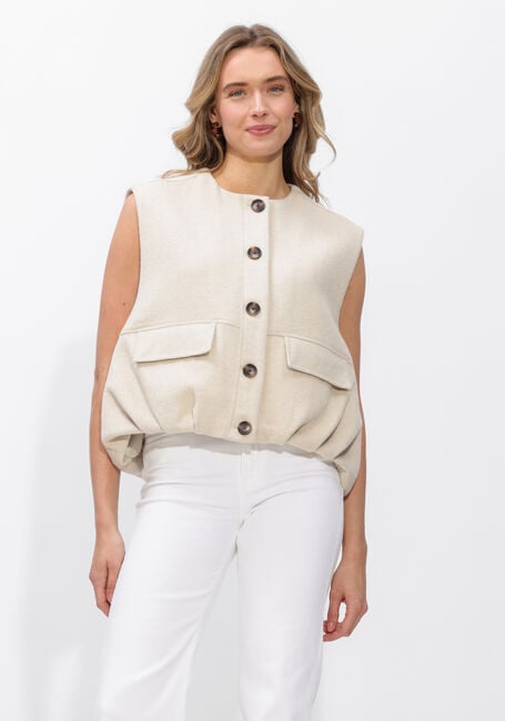 Ecru STUDIO AR Bodywarmer DANIELA WOOL BLEND - large