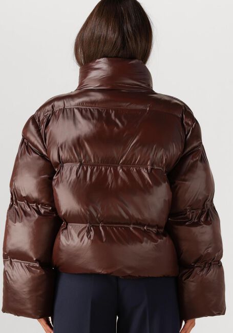 Braune NEO NOIR Wattierte Jack RHEA SHINY PUFFER JACKET - large