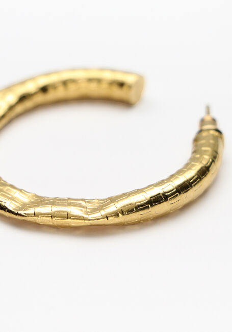 Goldfarbig NOTRE-V Ohrringe GERIBBELDE OPEN HOOPS - large