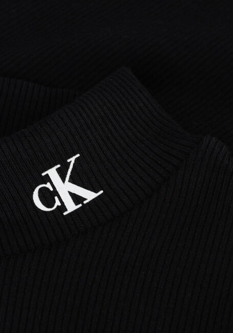 Schwarze CALVIN KLEIN T-shirt MOCK NECK RIB TOP - large