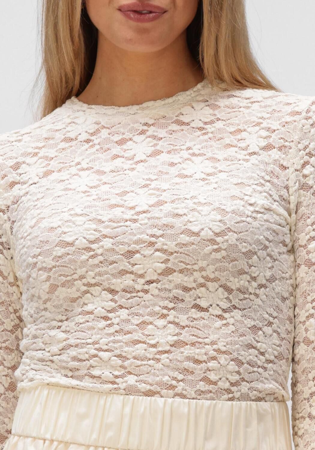 Creme NOTRE-V Tops & T-shirts NV-HILLECHIEN LACE TOP - large