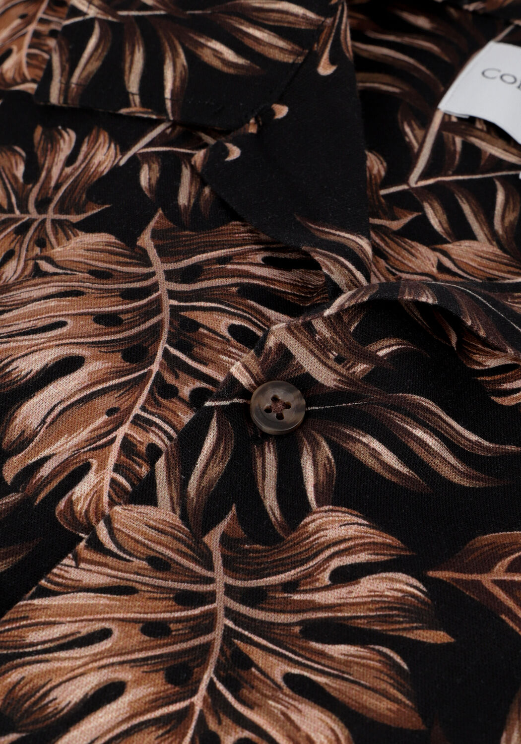 Braune COLOURFUL REBEL Casual-Oberhemd KAI PALM SHORT SLEEVE SHIRT - large