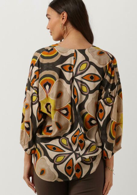 Mehrfarbige/Bunte SUMMUM Blusen TOP V NECK BOLD FLOWER - large