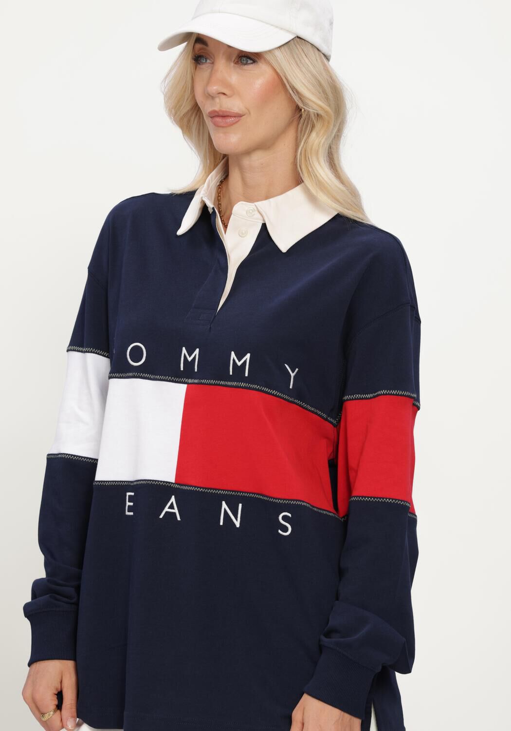 Dunkelblau TOMMY JEANS Sweatshirt TJW OVS FLAG RUGBY EXT - large
