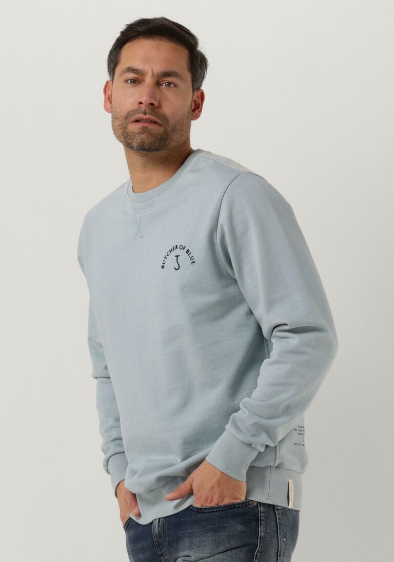 blaue butcher of blue pullover arch crew