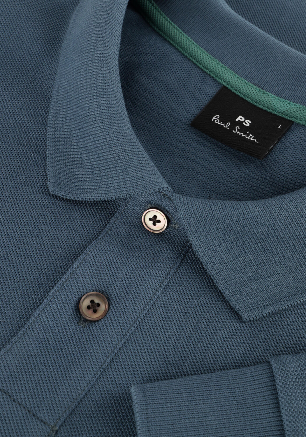 Blaue PS PAUL SMITH Polo-Shirt MENS SLIM FIT LS POLO SHIRT ZEBRA - large