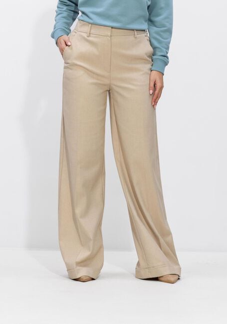Beige JANSEN AMSTERDAM Weite Hose NIENKE BROEK 407 LONG WIDE LEG - large