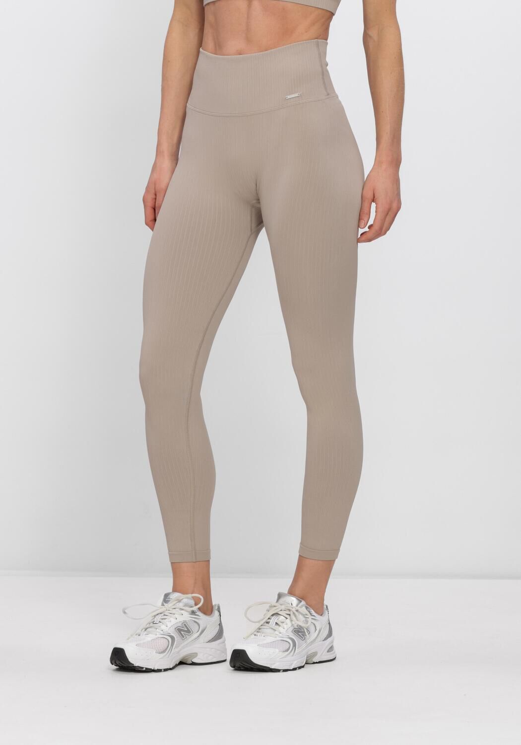 Beige AIM'N Hosen RIBBED SEAMLESS TIGHTS - large