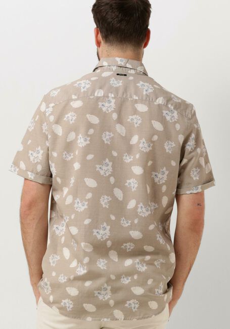 Beige VANGUARD Casual-Oberhemd SHORT SLEEVE SHIRT PRINTED TENCEL COTTON LINEN - large
