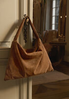 Braune OMODA ATELIER Umh&auml;ngetasche SUEDE BAG X MODEROSA - medium