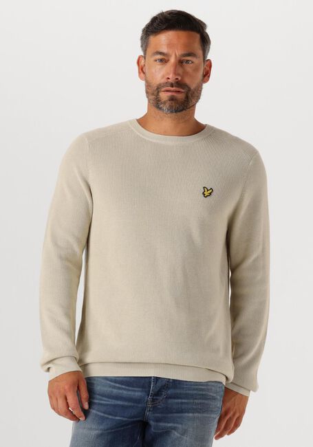 Taupe LYLE & SCOTT Pullover ENGINEERED RIB CREW NECK - large