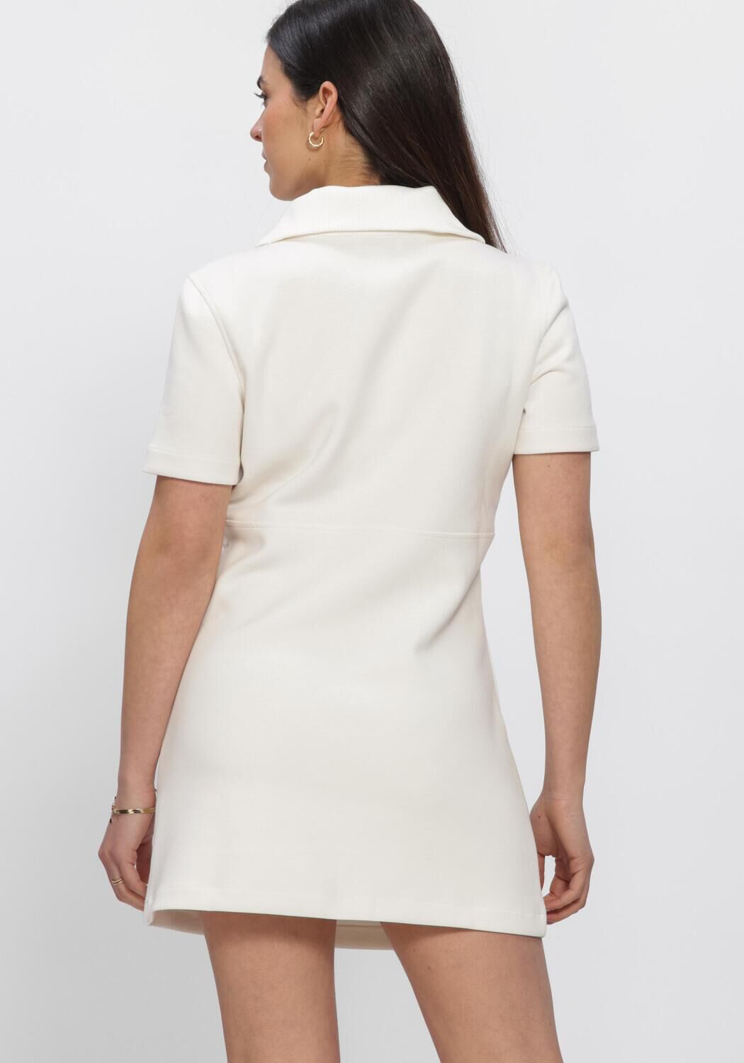 Ecru CALVIN KLEIN Minikleid SS SPACER MIXED MEDIA RIB MOCK - large