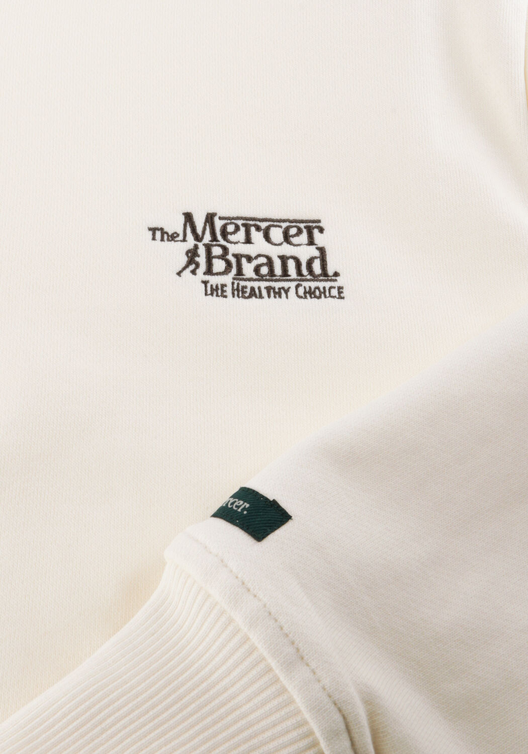 Creme MERCER AMSTERDAM Sweatshirt THE MERCER QUARTER ZIP CONTRAST - large