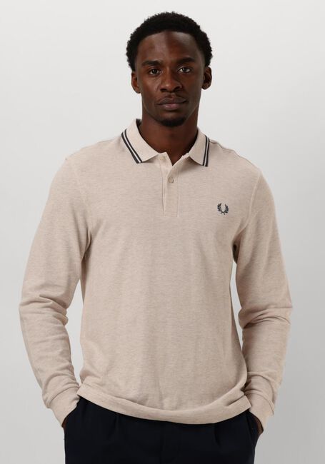 Beige FRED PERRY Polo-Shirt TWIN TIPPED FRED PERRY SHIRT LONG SLEEVE - large