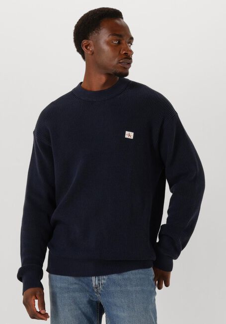 Dunkelblau CALVIN KLEIN Pullover LS EZ COTTON WAFFLE CREWNK SWTR 9 - large
