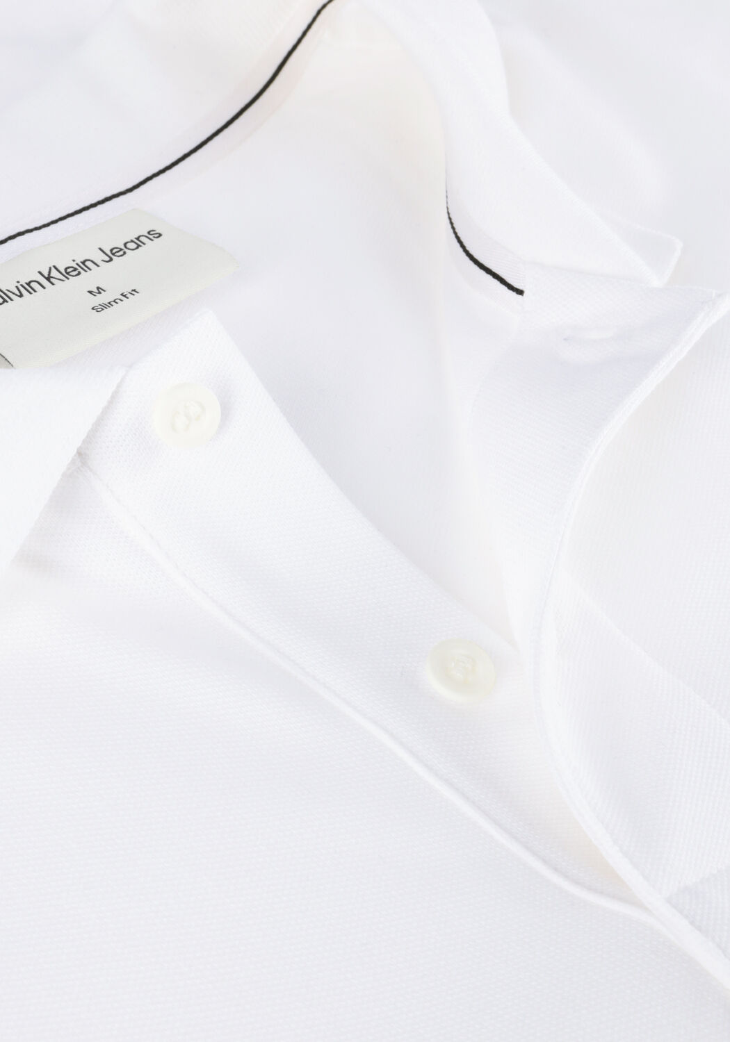 Wei&szlig;e CALVIN KLEIN Polo-Shirt CK EMBRO BADGE SLIM POLO - large