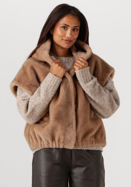Braune STUDIO AR Fake-Fur-Jack OLENA - large