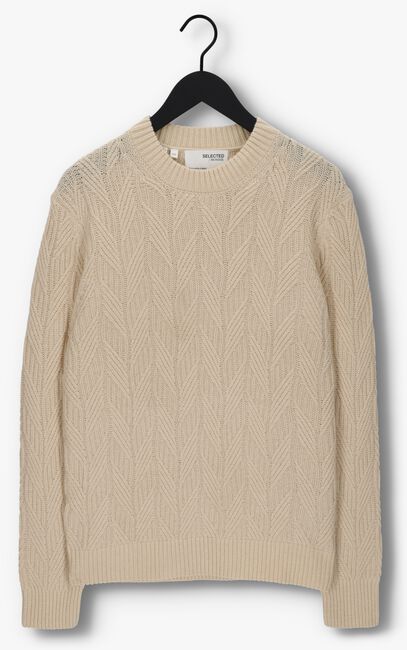 Sand SELECTED HOMME Pullover CARIS LS KNIT CREW NECK - large