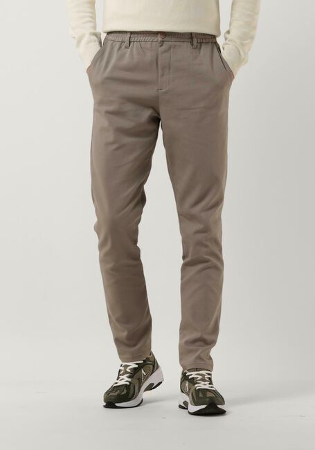Taupe PUREWHITE Hose PANTS WITH SINGLE WELT BACK POCKETS AND ELASTIC WAISTBAND - large