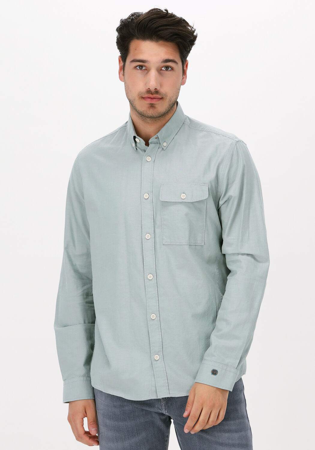 minze cast iron casual oberhemd long sleeve shirt relaxed fit soft chambray