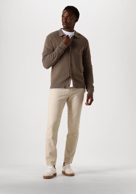 Braune SELECTED MEN Strickjacke SLHMATTIS LS KNIT POLO CARDIGAN - large