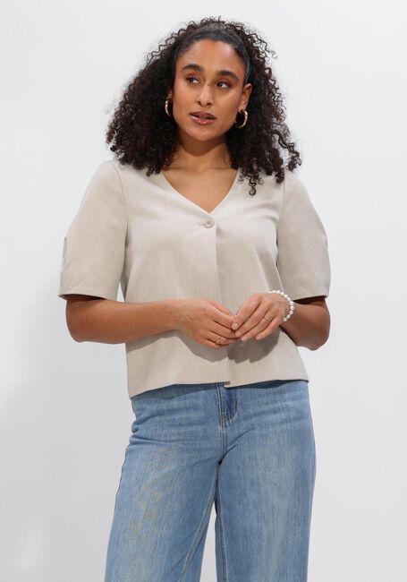 Beige OBJECT Pullover OBJLISA S/S RE TOP - large