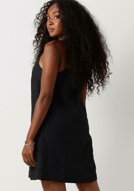 Schwarze SELECTED FEMME Minikleid SLFLINNIE SHORT LINEN STRAP DRESS - large