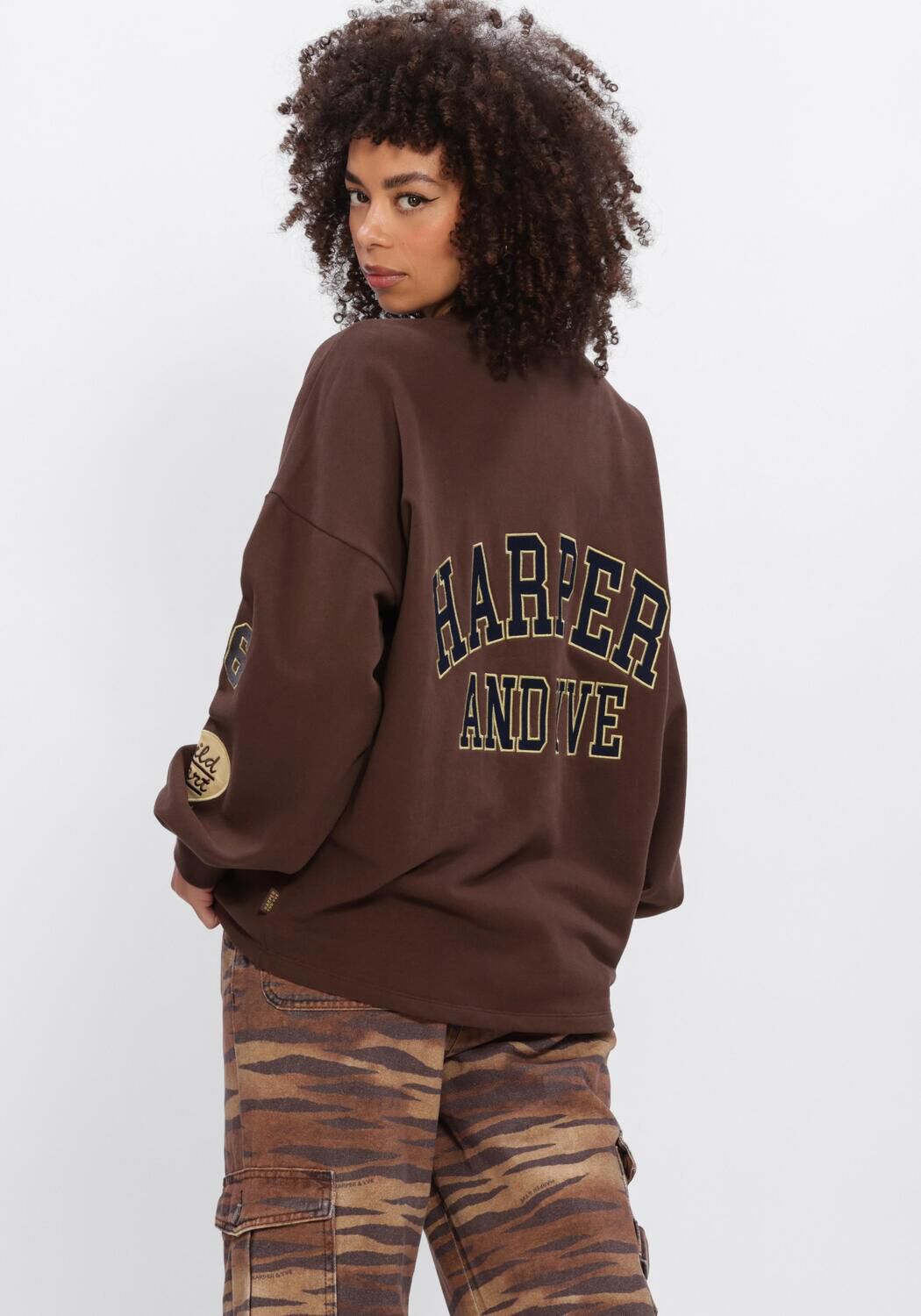 Braune HARPER & YVE Sweatshirt PATCH-SW - large