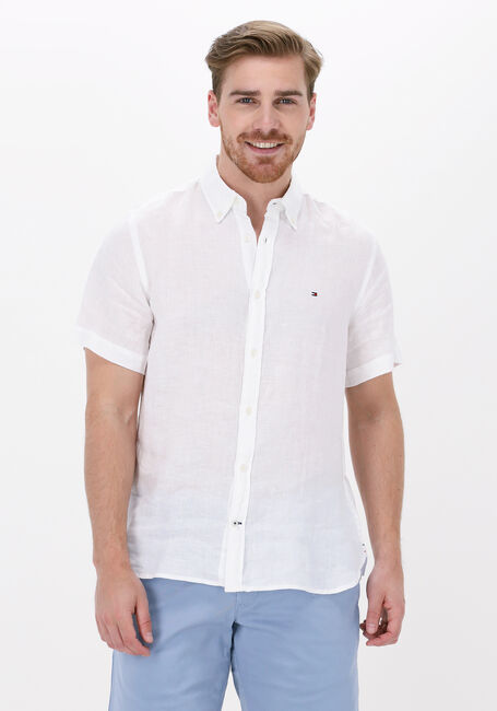 Weiße TOMMY HILFIGER Casual-Oberhemd PIGMENT DYED LI SF SHIRT S/S - large
