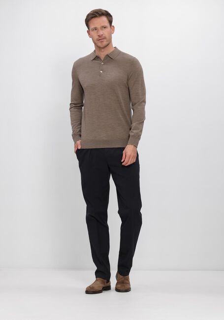 Taupe PROFUOMO Pullover POLO LS EXTRAFINE MERINO - large