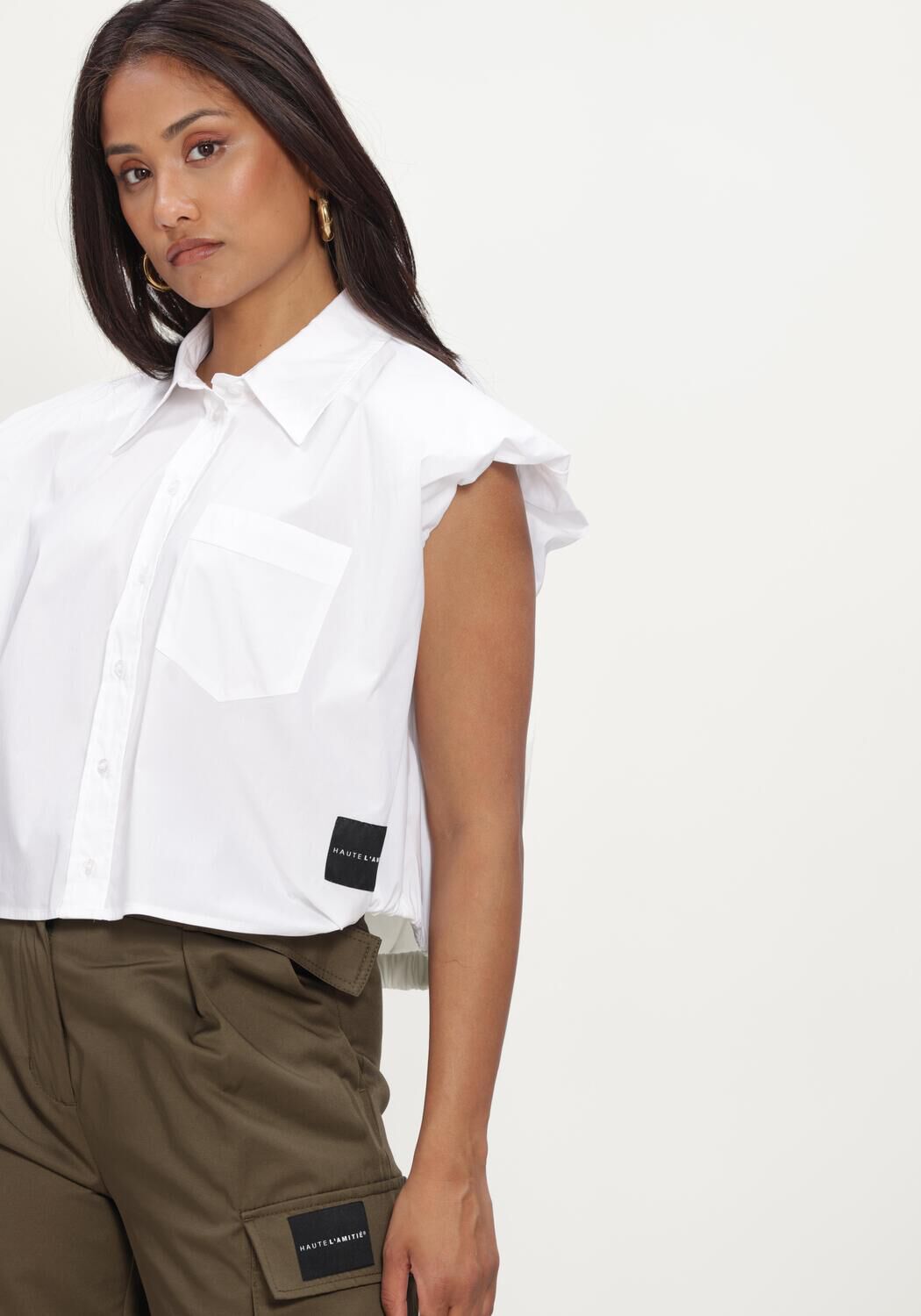Wei&szlig;e HAUTE L'AMITI&Eacute; Top DINNIE NS POPLIN SHIRT - large
